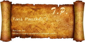 Tani Paszkál névjegykártya